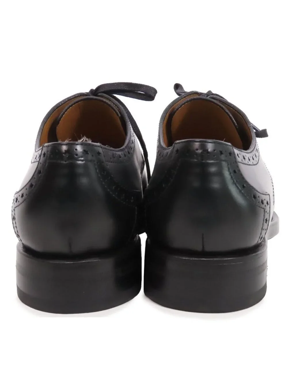 Gucci Derby Shoes Black Leather Interlocking G Dress 8